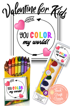 Preview of Valentines Day Gift Tags for Crayons or Paint