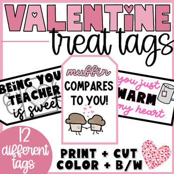 Valentine's Day Treat Tags  Valentine's Day Gifts for Students by