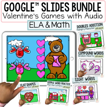 Preview of Valentines Day Google Slides™ | Digital Bundle | Kindergarten | PreK | 1st Grade