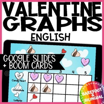 Preview of February Digital Resources - Valentines Day Graphs Boom Cards & Google Slides