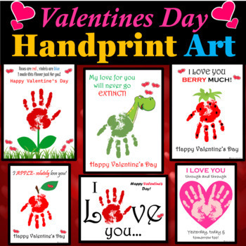 Preview of Valentines Day Handprint Art, Keepsake Art, Valentines Day Activities Craft Gift