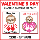 Valentines Day Handprint Art | Sloth Handprint Art Craft P