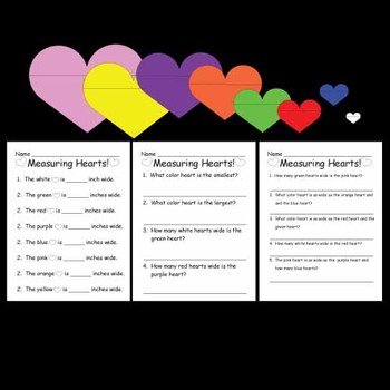 Preview of Valentine's Day Heart Measuring Activities / Worksheet