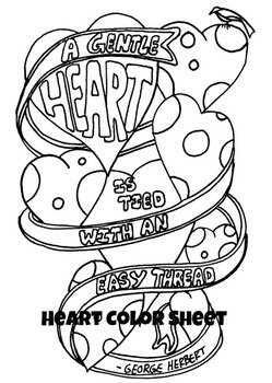 Preview of Valentines Day Heart and Thread Color Sheet