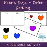 Valentines Day Hearts Sorting Images By Color & Sizes Prin