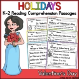 Valentines Day Holidays Reading Comprehension Passages K-2