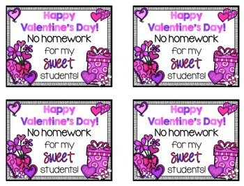 valentines day homework pass free