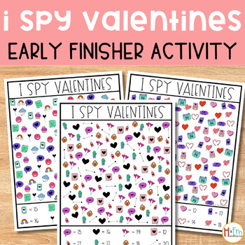 Preview of Valentines Day I Spy │Coloring Activity │ Early Finishers │No Prep │Elementary