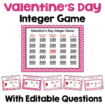 Preview of Valentine's Day Integer Game