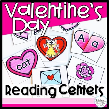 Preview of Valentines Day Kindergarten February Literacy Centers - Letters, CVC Activities