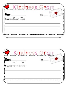 Preview of Valentines Day Kindness Grams Random Act of Kindness Grams
