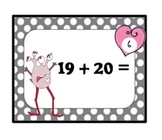 Valentine's Day LOVE MONSTER Two-Digit Addition Task Cards