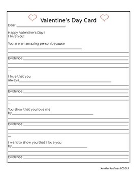 Preview of Valentines Day Letter- Graphic Organizer