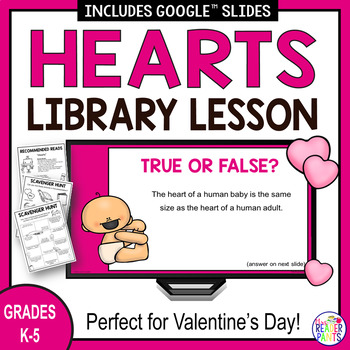 Preview of Valentine's Day Library Lesson - American Heart Month - February Library Lesson
