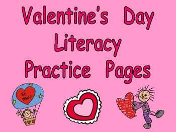 Preview of Valentine's Day Literacy Practice Kindergarten- color words, cvc words