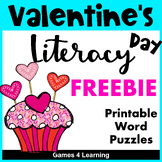 Valentine's Day Free: Valentine's Day Literacy Puzzles
