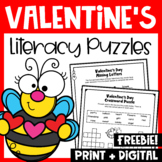 Valentine's Day Literacy Activities: FREE No Prep Literacy