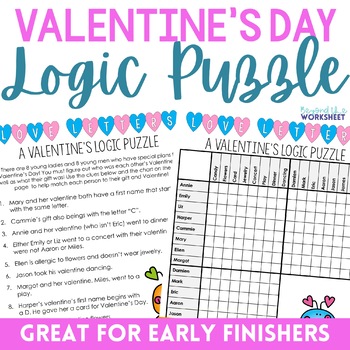 Valentines Day Logic Puzzle by Lindsay Perro | Teachers ...