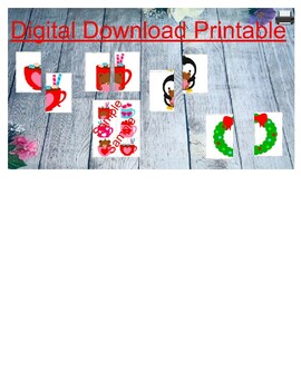 Preview of 2 pieces game puzzle Valentine's Day Matching Cutting.Cupcakes hearts Montessori