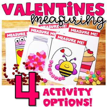 Preview of Valentines Day Math Activities | Non standard measurement 