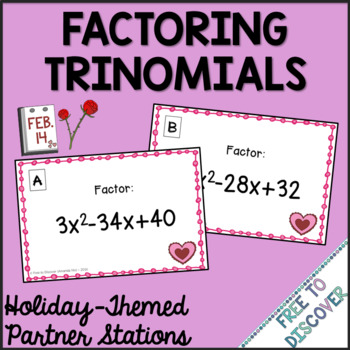 Preview of Valentines Day Math Activity Factoring Trinomials