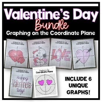 Preview of Valentines Day Math Activity Graphing on the Coordinate Plane Bundle