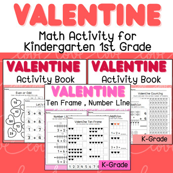 Preview of Valentines Day Math Activity for Kindergarten 1st Grade