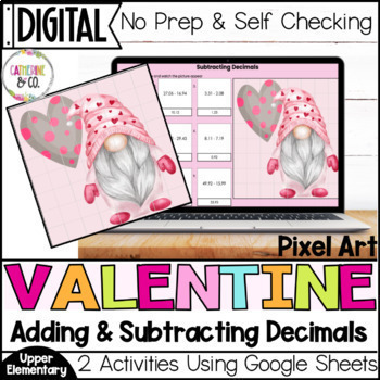 Preview of Valentines Day Math | Adding and Subtracting Decimals