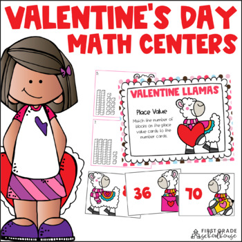 Preview of Valentine's Day Math Centers and Activities | First Grade Math Centers
