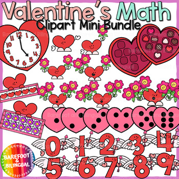 Preview of Valentines Day Math Clipart Mini Bundle | Valentine Clipart