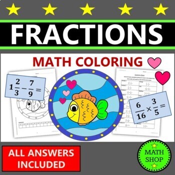 Preview of Valentines Day Math Coloring Fraction Operations with Mixed Numbers