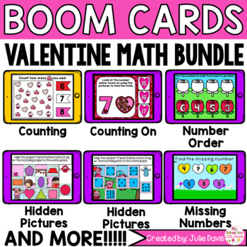 Preview of Valentines Day Math Digital Boom Cards™ Bundle