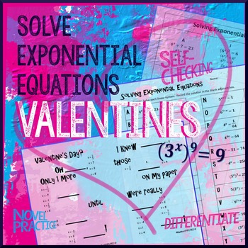 Preview of Valentine's Day Math: Exponential Equations