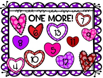 Valentines Day Math Games Bump One More One Less Roll And Color