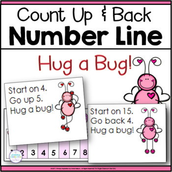 Preview of Valentines Day Math Addition & Subtraction - Number Line Game & Activities