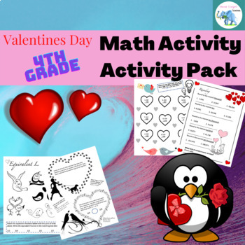 Preview of Valentines Day Math Packet for 4th Grade