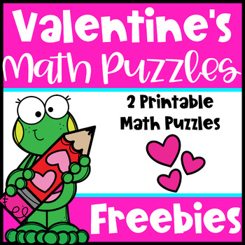 Preview of Free Valentine's Day Math Worksheet Puzzle - Fun February Math