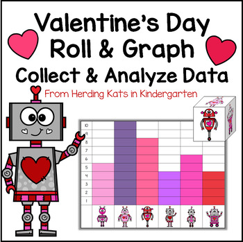 Preview of Valentines Day Math Roll and Graph Activity