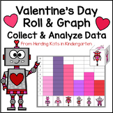 Valentines Day Math Roll and Graph Activity
