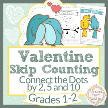 Preview of Valentines Day Math, Skip Counting, Kindergarten 1st 2nd, Connect the Dots