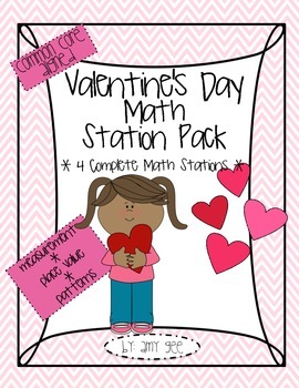 Preview of Valentine's Day Math Station/Center Pack