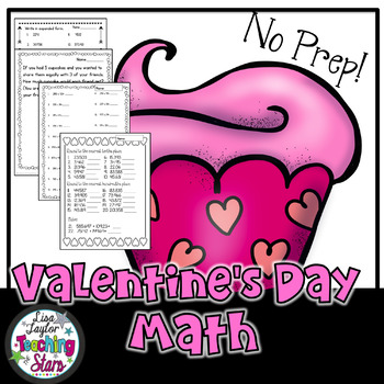 Preview of Valentine's Day Math Worksheets No Prep