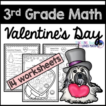 Preview of Valentines Day Math Worksheets 3rd Grade Common Core