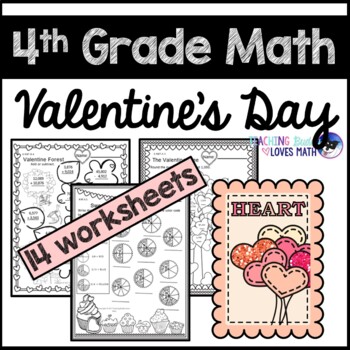 Preview of Valentines Day Math Worksheets 4th Grade Common Core
