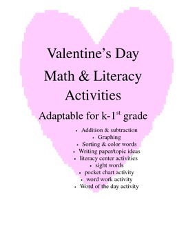 Preview of Valentine's Day Math and Literacy
