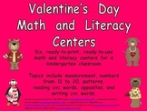Valentine's Day Math and Literacy Centers- Kindergarten