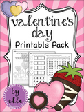 Valentine's Day Math and Literacy Printable Pack