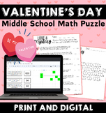 Valentines Day Middle School Math Decoder Puzzle