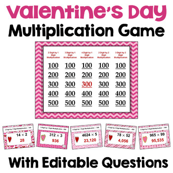 Preview of Valentine's Day Multiplication Game