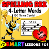 Valentines Day Music: 4 Letter Treble Clef Note Name Spell